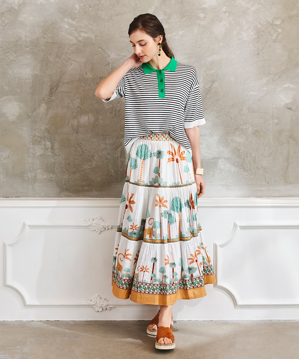 パネルモンキーティアードスカート