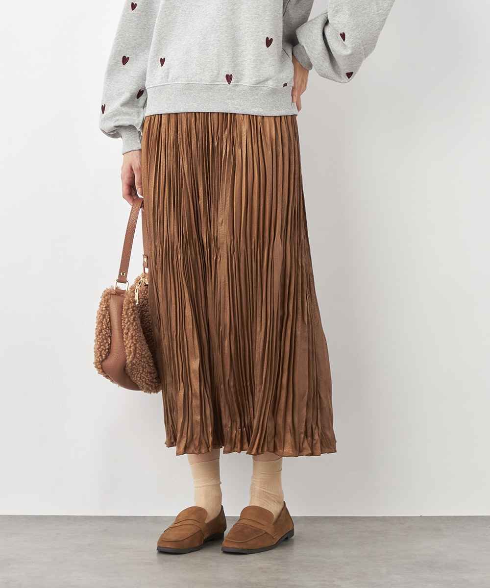  armoire capriceのレザー風プリーツスカート