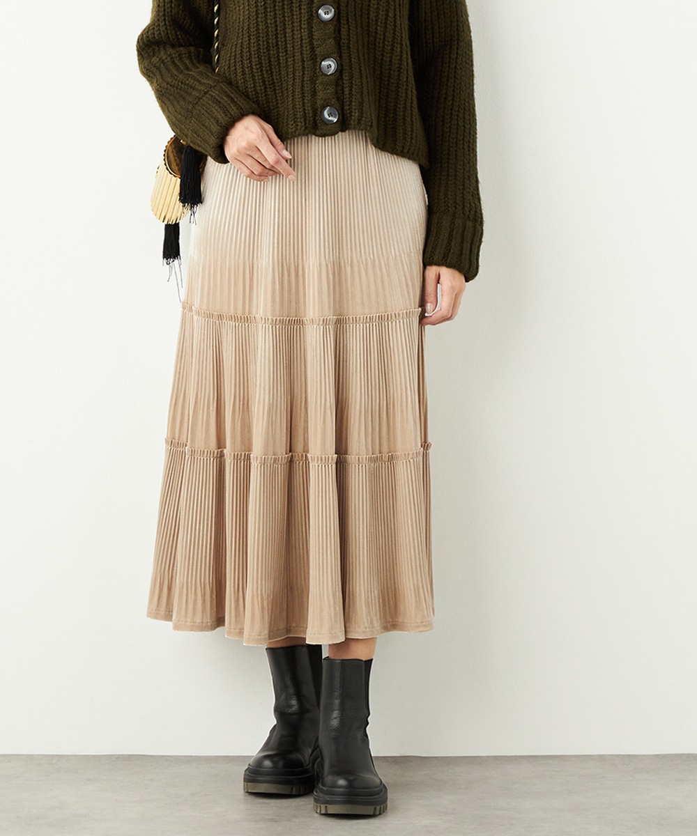 ベロアティアードスカート