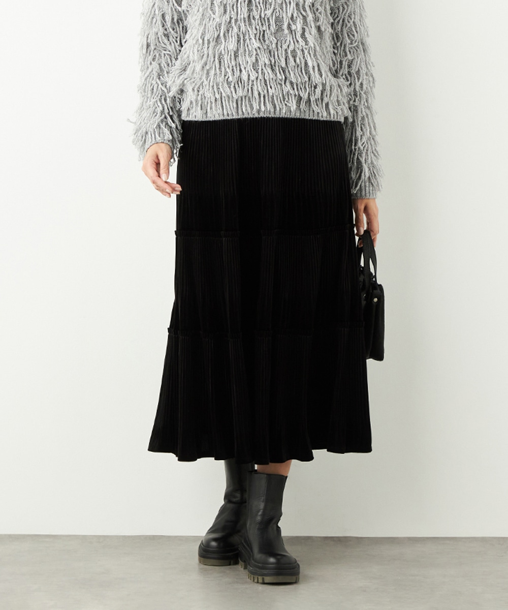 ベロアティアードスカート