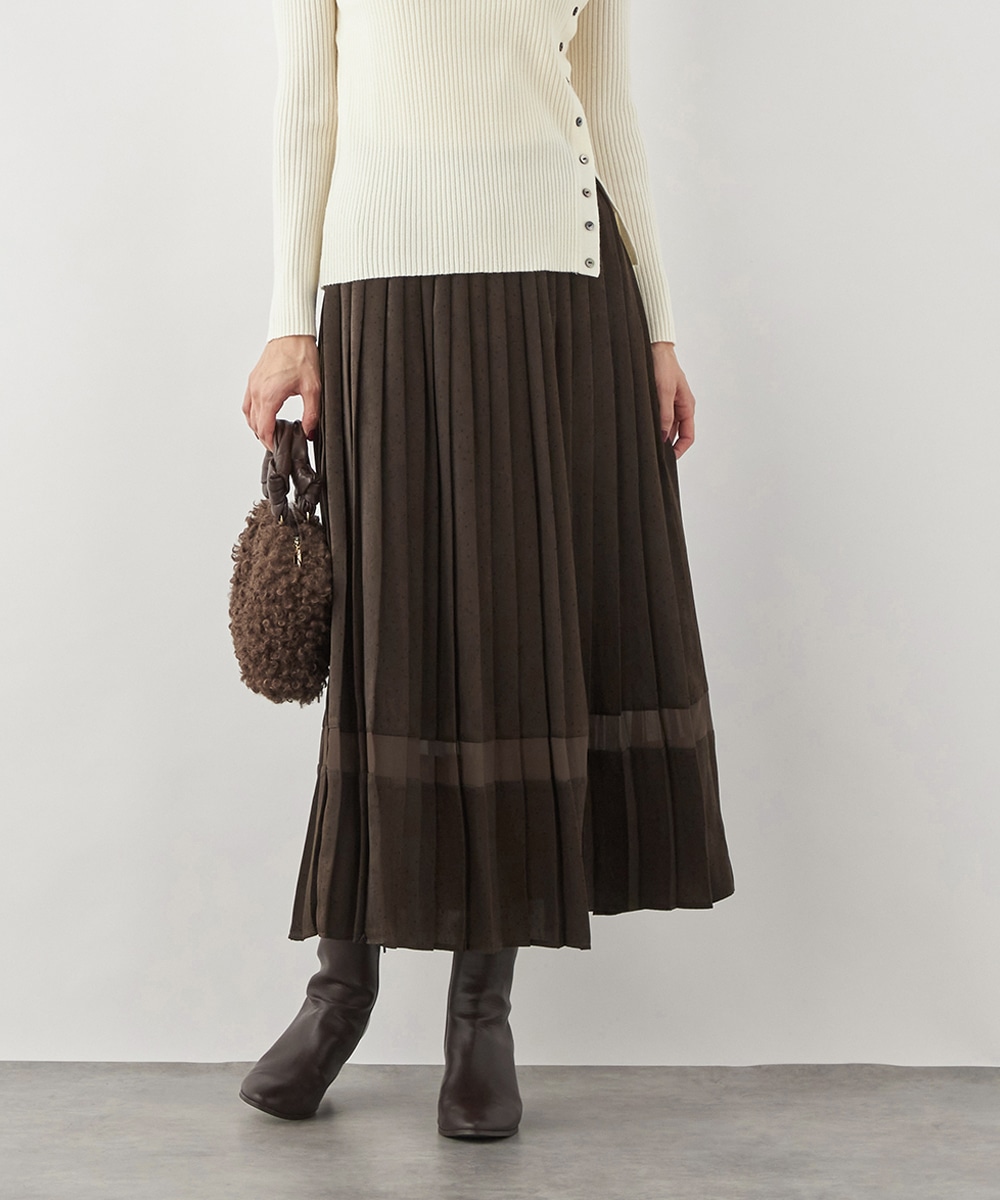 ドットプリーツスカート