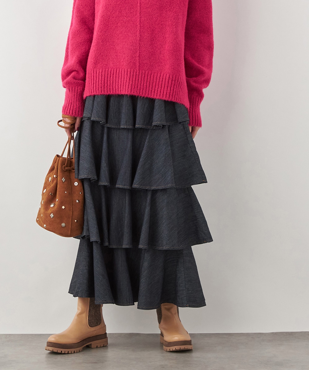 ティアードデニムスカート
