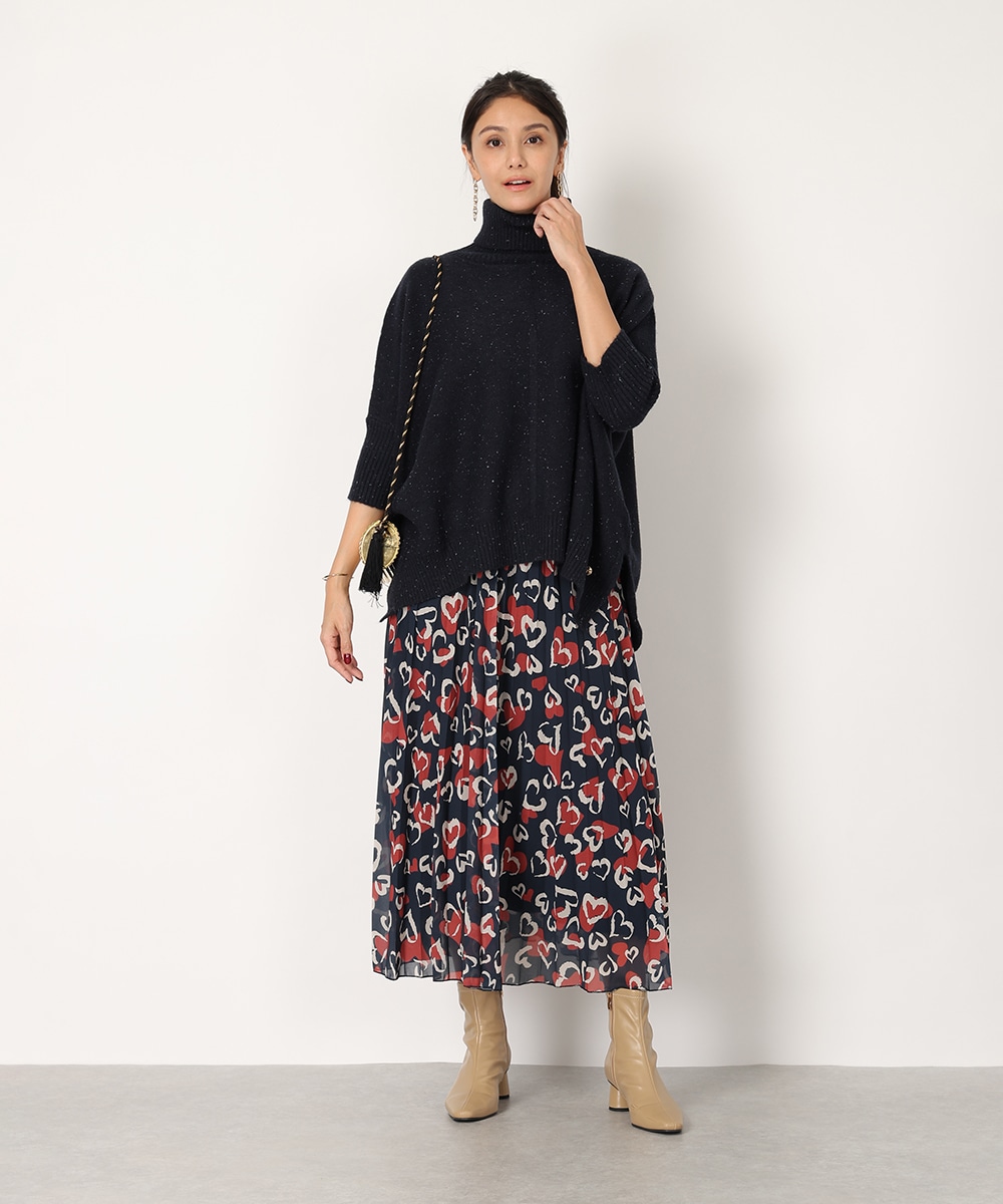 ハートプリントプリーツスカート