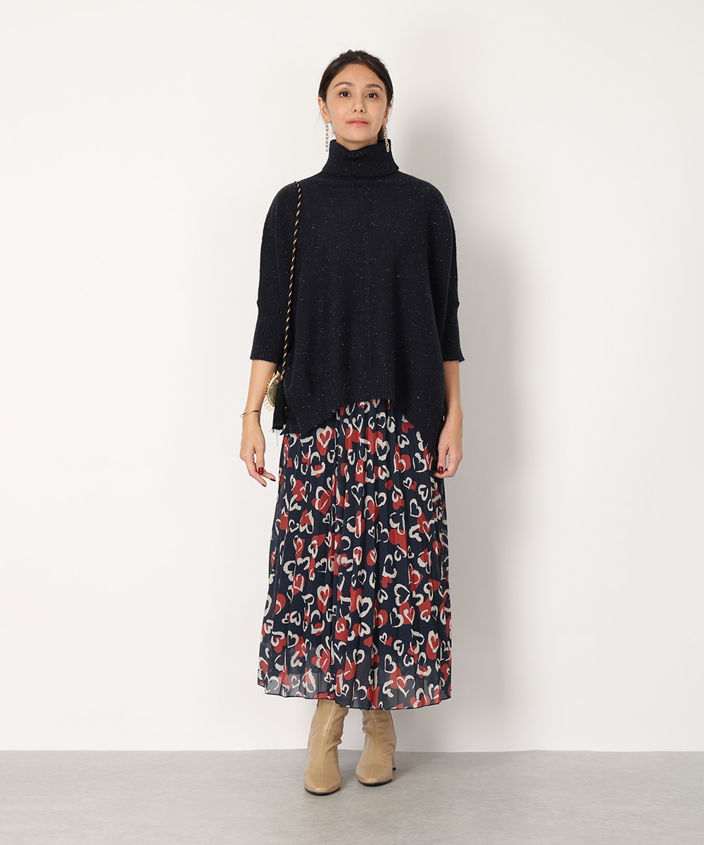 ハートプリントプリーツスカート