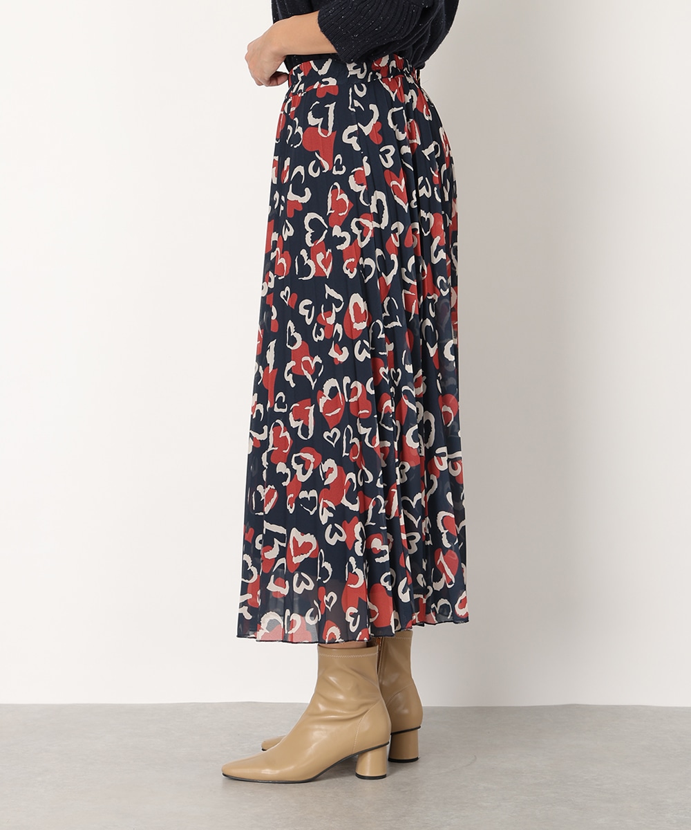 ハートプリントプリーツスカート