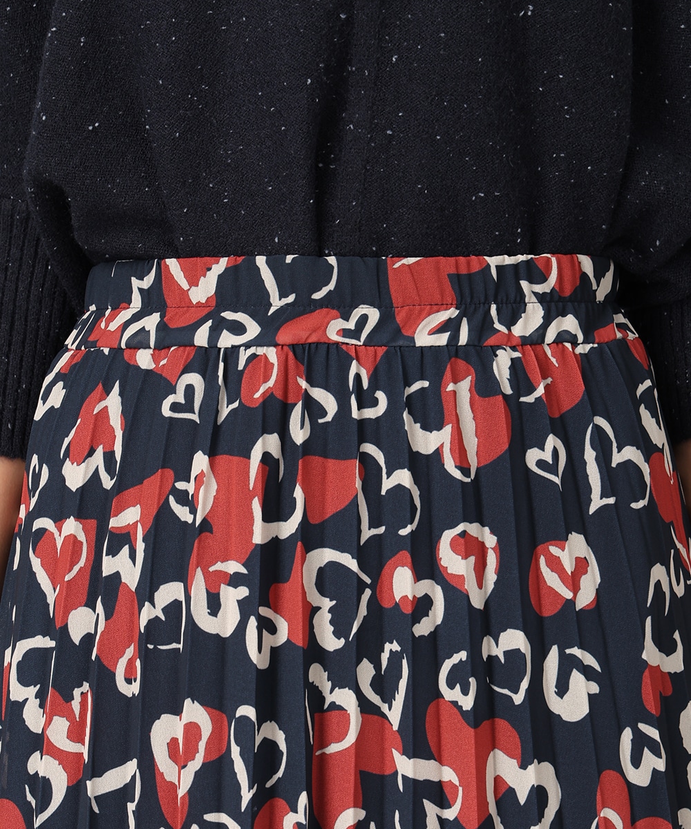 ハートプリントプリーツスカート