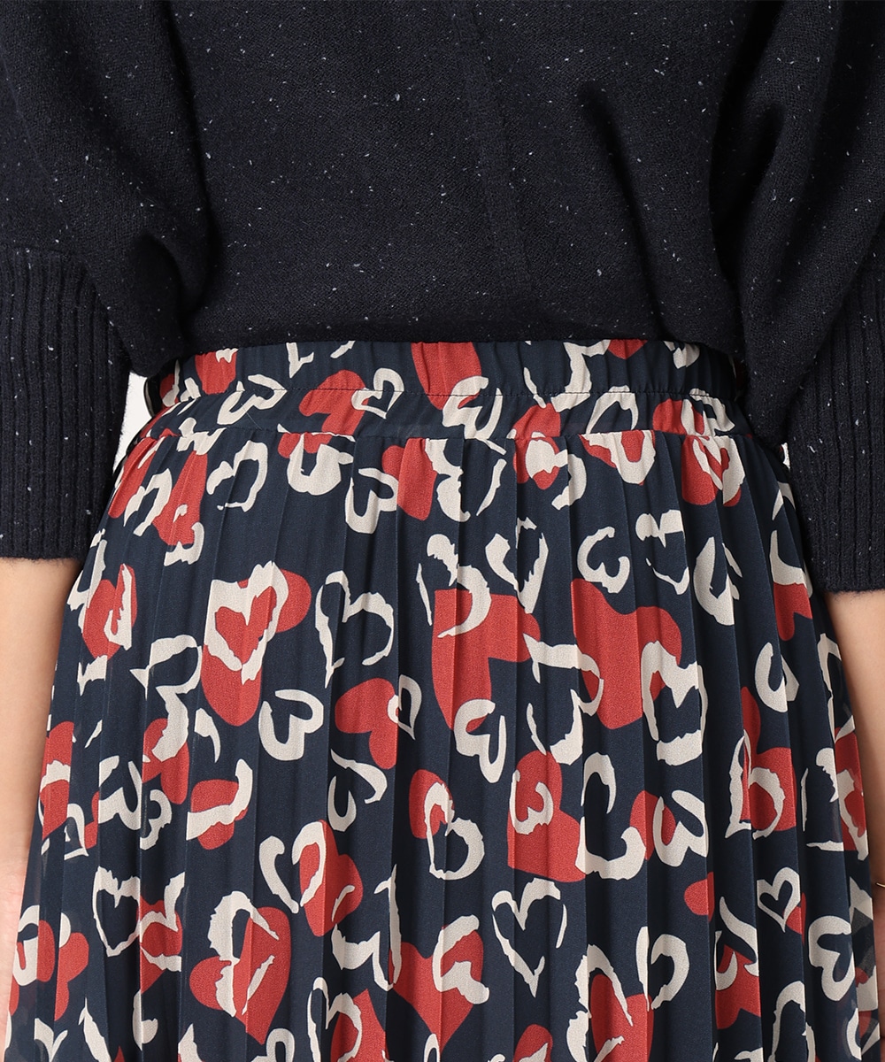 ハートプリントプリーツスカート