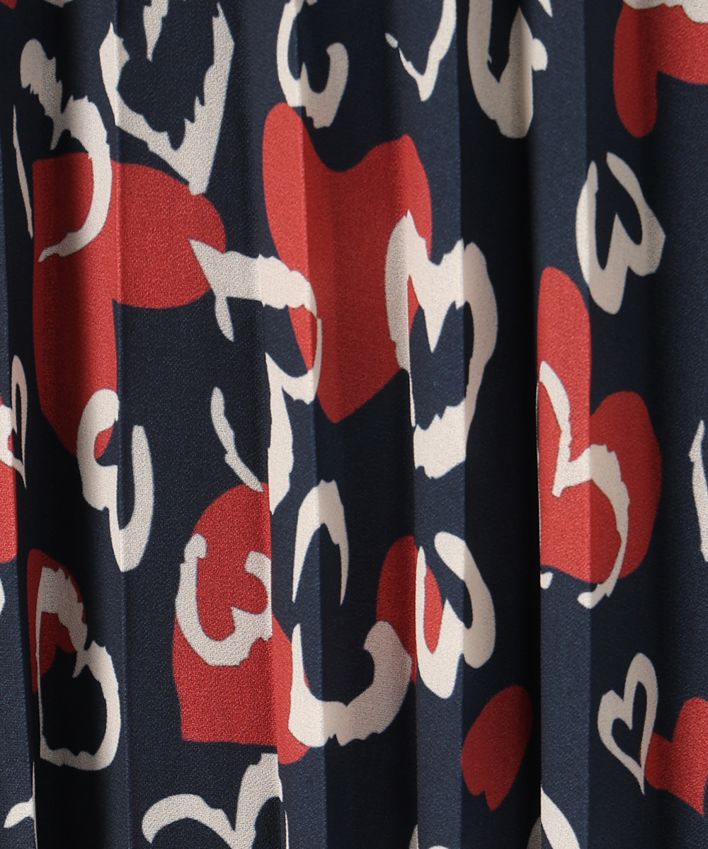 ハートプリントプリーツスカート