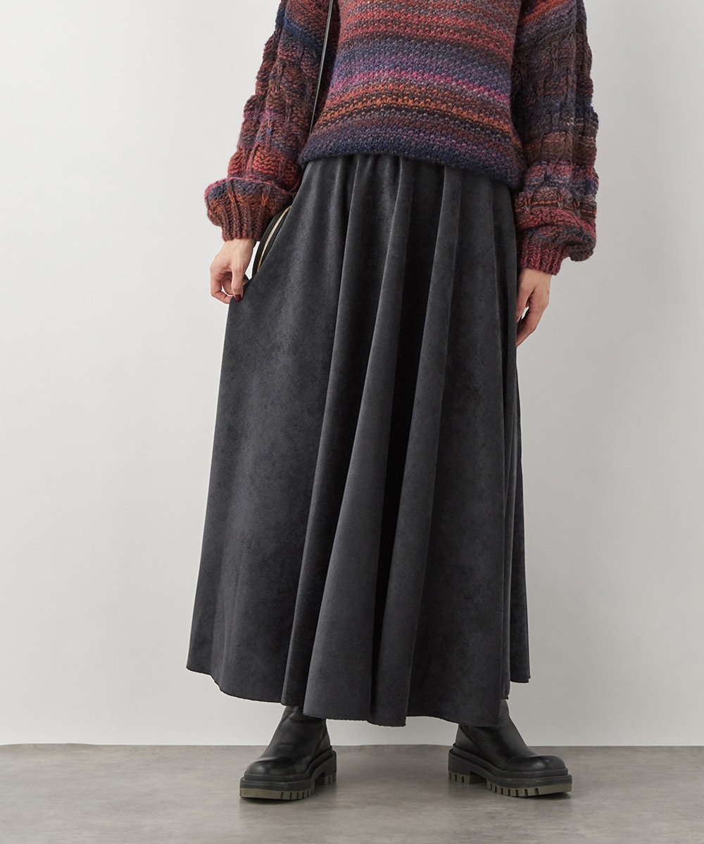コーデュロイフレアスカート