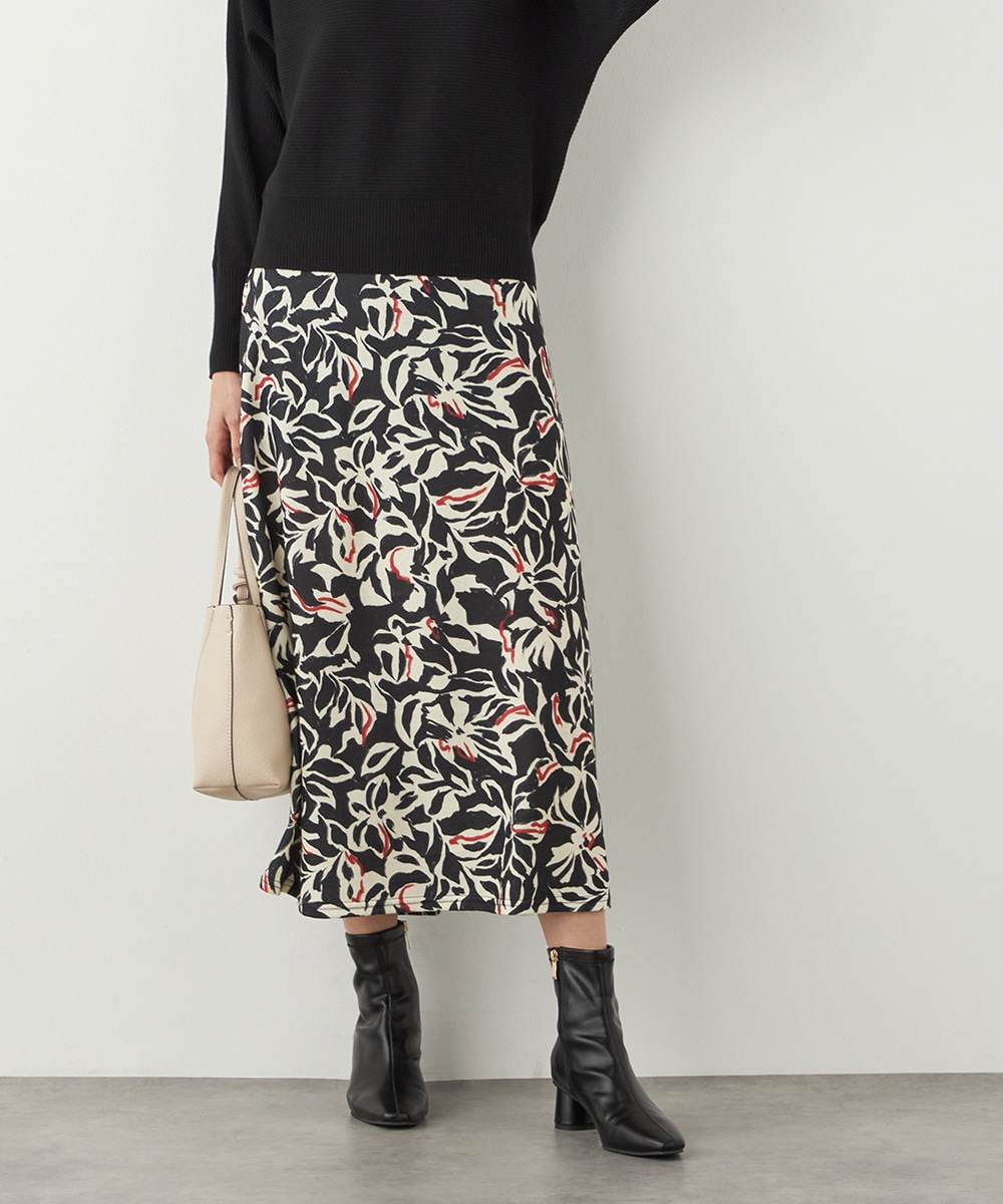 リーフプリントスカート