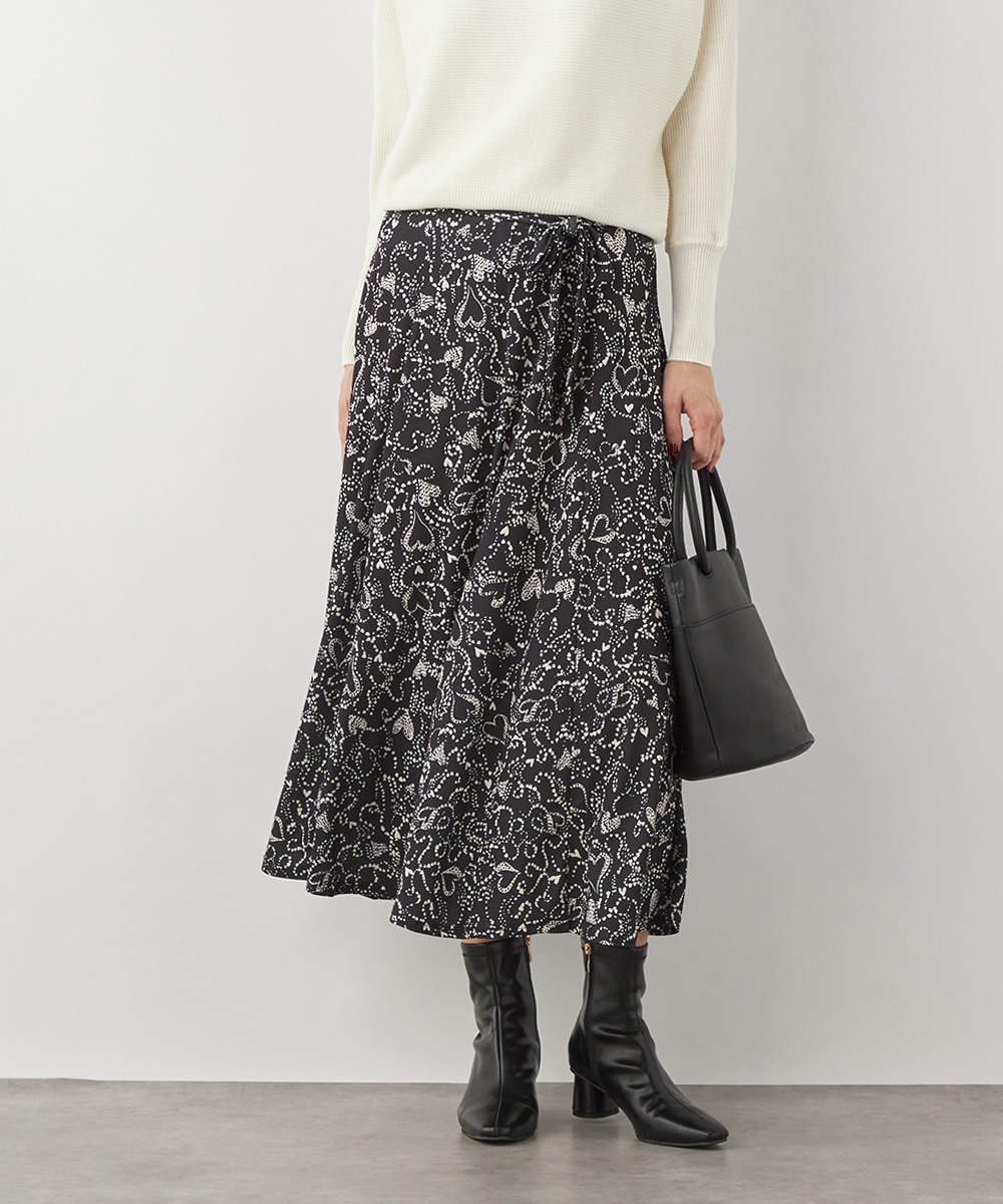 ハートプリントジャージスカート