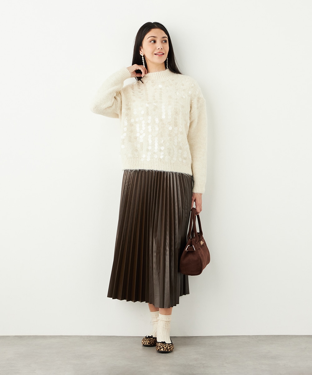 エコレザープリーツスカート