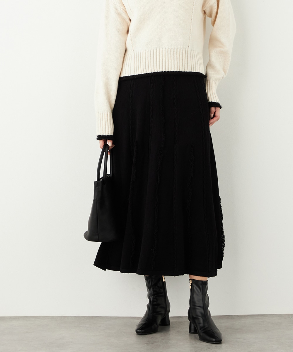 フリンジニットスカート