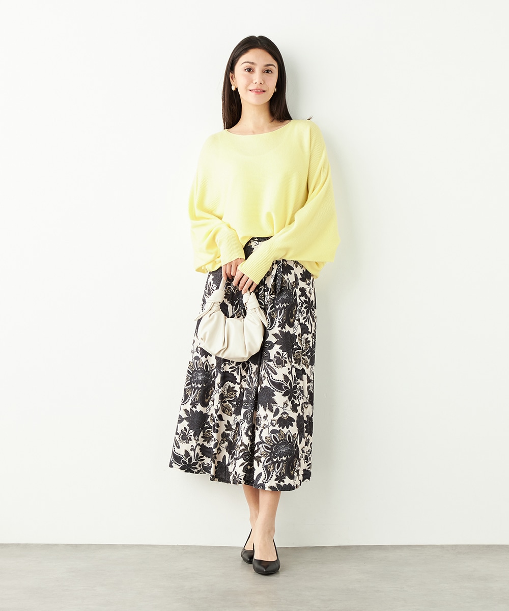 フラワーモチーフプリントジャージスカート