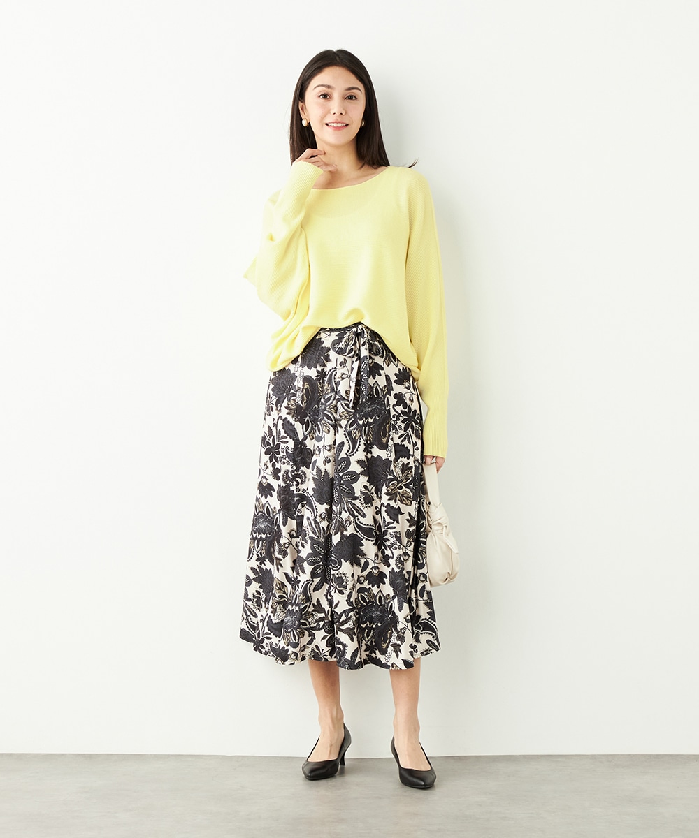 フラワーモチーフプリントジャージスカート