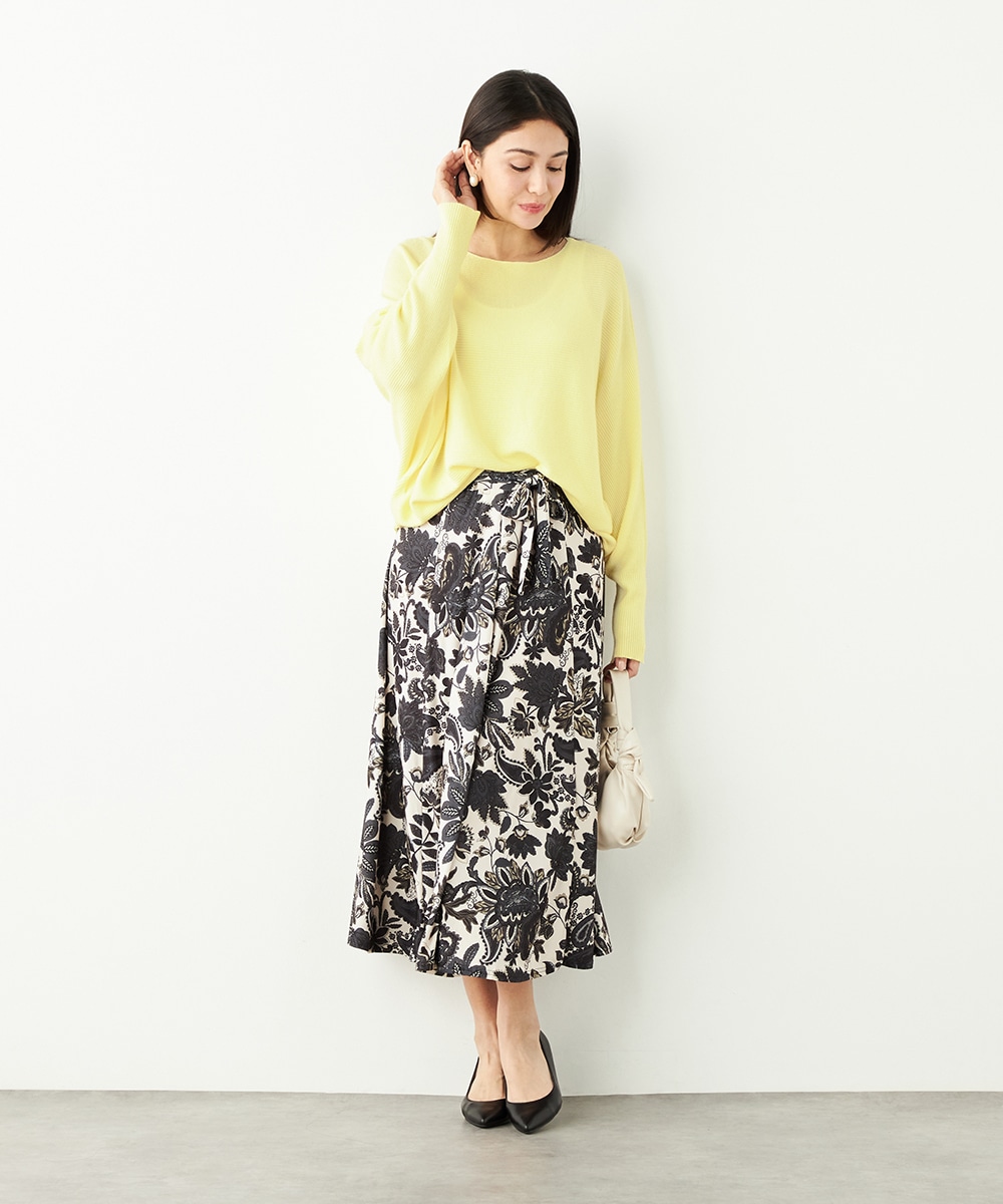 フラワーモチーフプリントジャージスカート