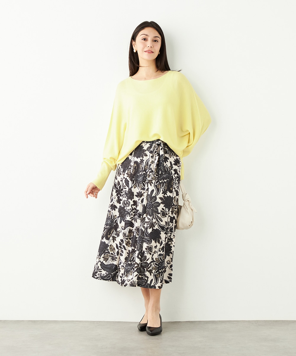 フラワーモチーフプリントジャージスカート