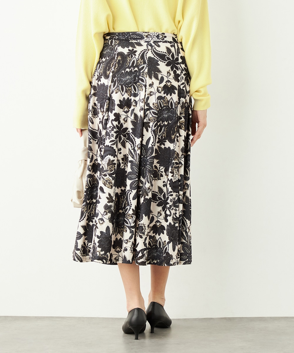 フラワーモチーフプリントジャージスカート