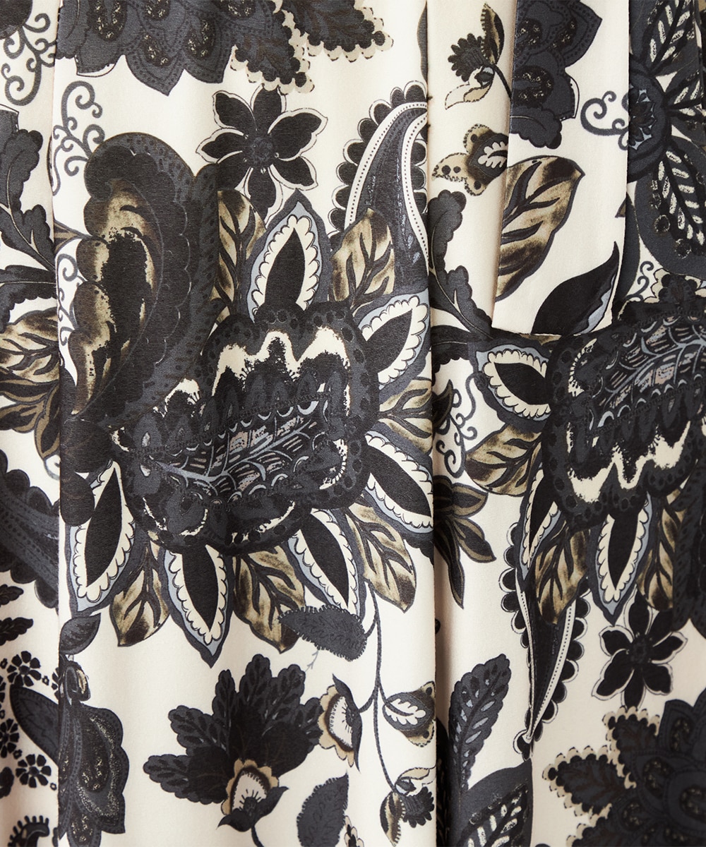 フラワーモチーフプリントジャージスカート