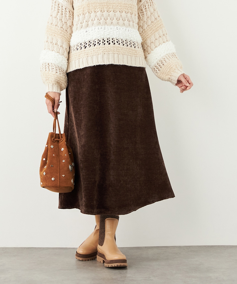 ストレッチベロアスカート