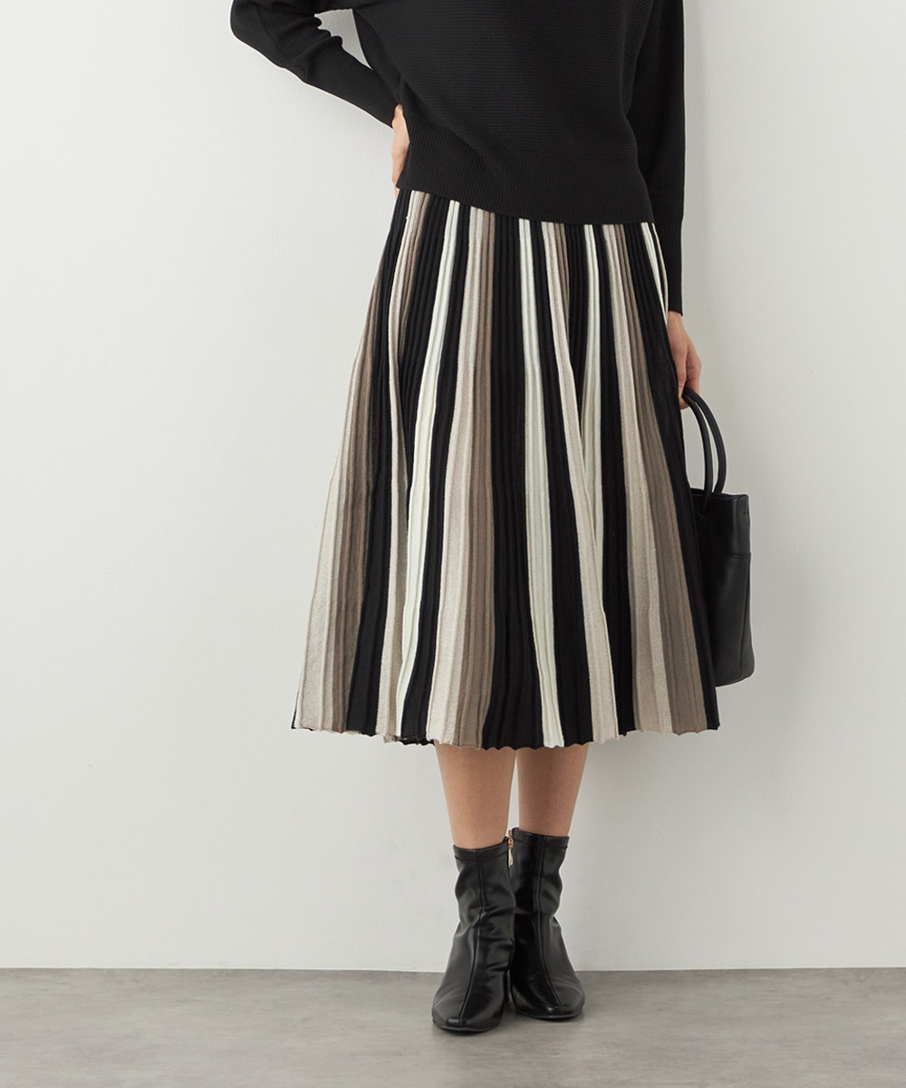 armoire capriceのラメストライプニットスカート