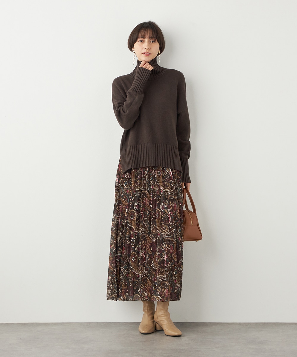 ペイズリープリントプリーツスカート