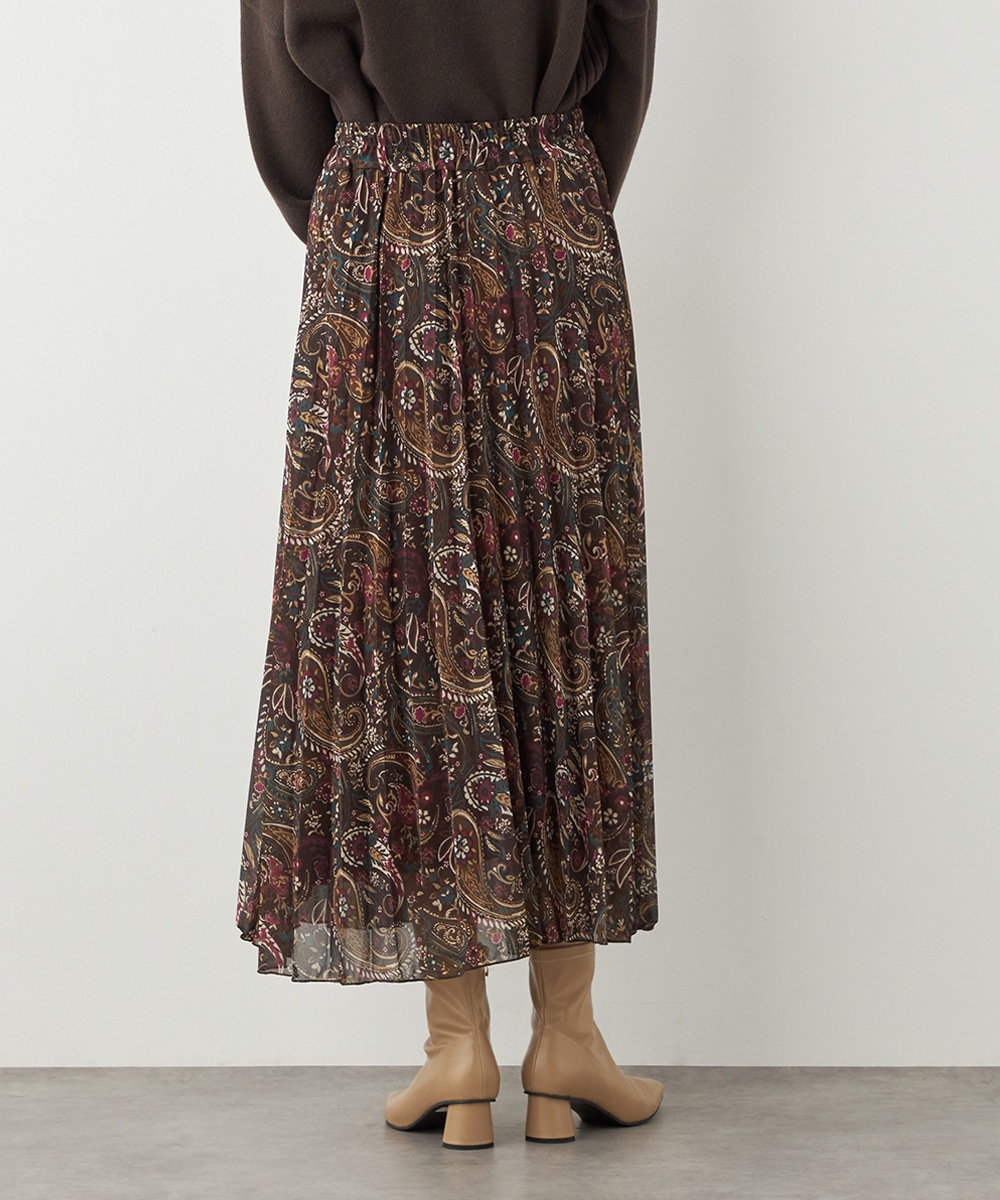 ペイズリープリントプリーツスカート