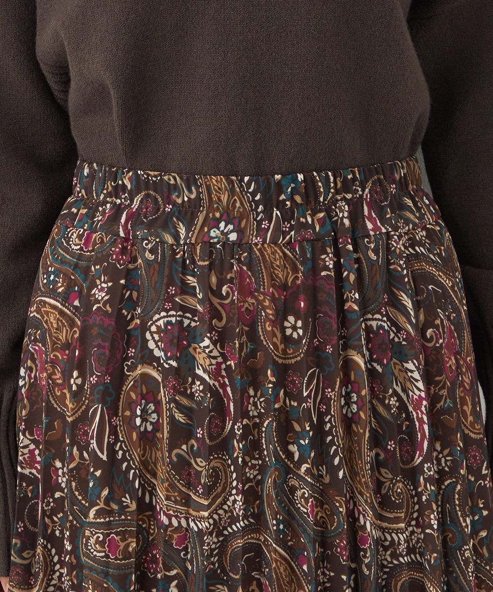 ペイズリープリントプリーツスカート