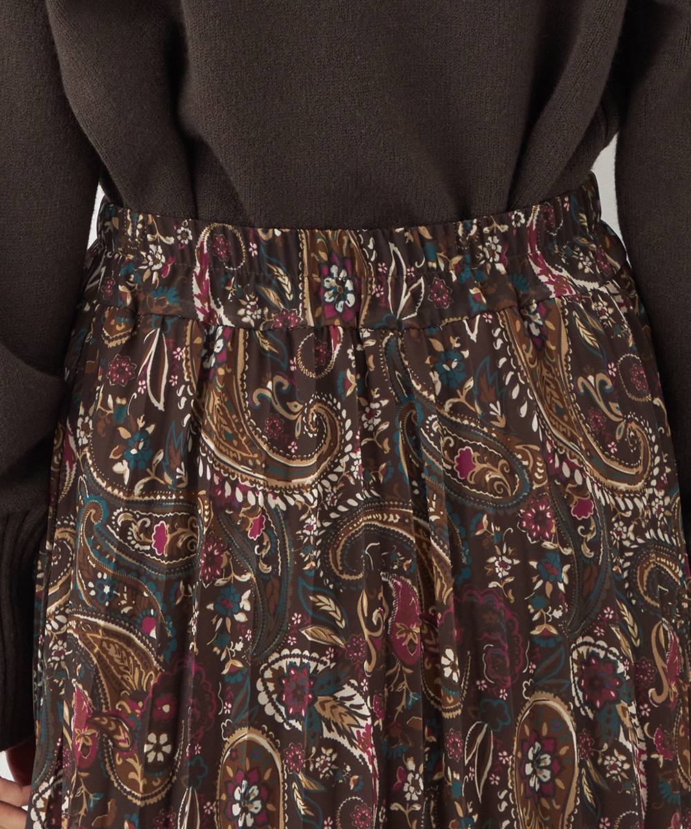 ペイズリープリントプリーツスカート