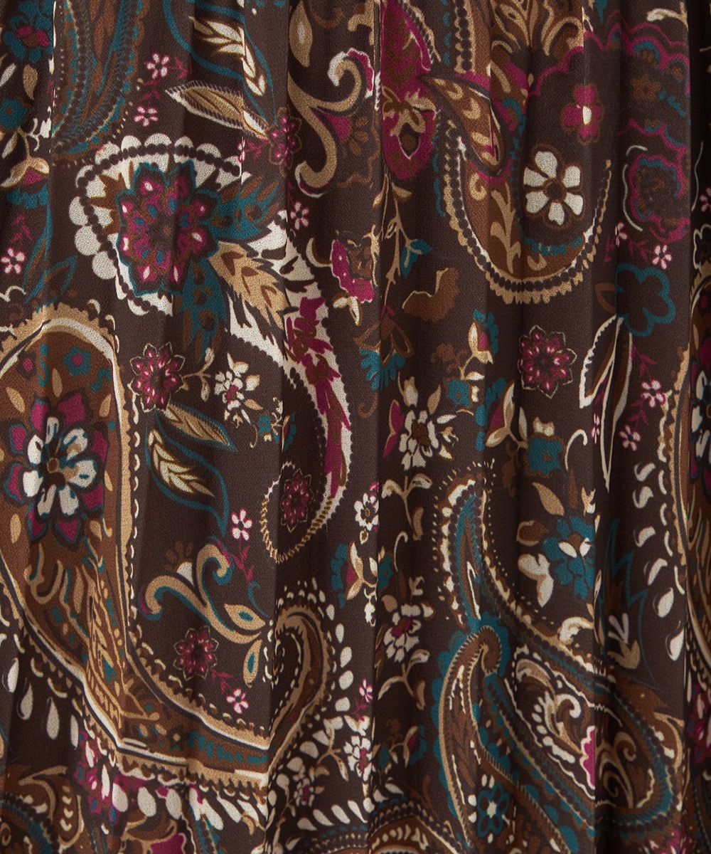 ペイズリープリントプリーツスカート