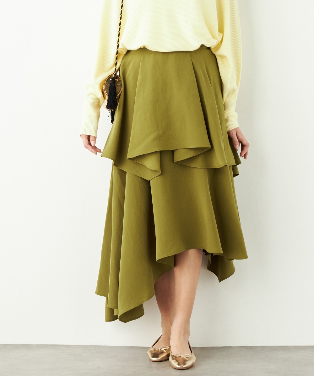 アシンメトリーティアードスカート