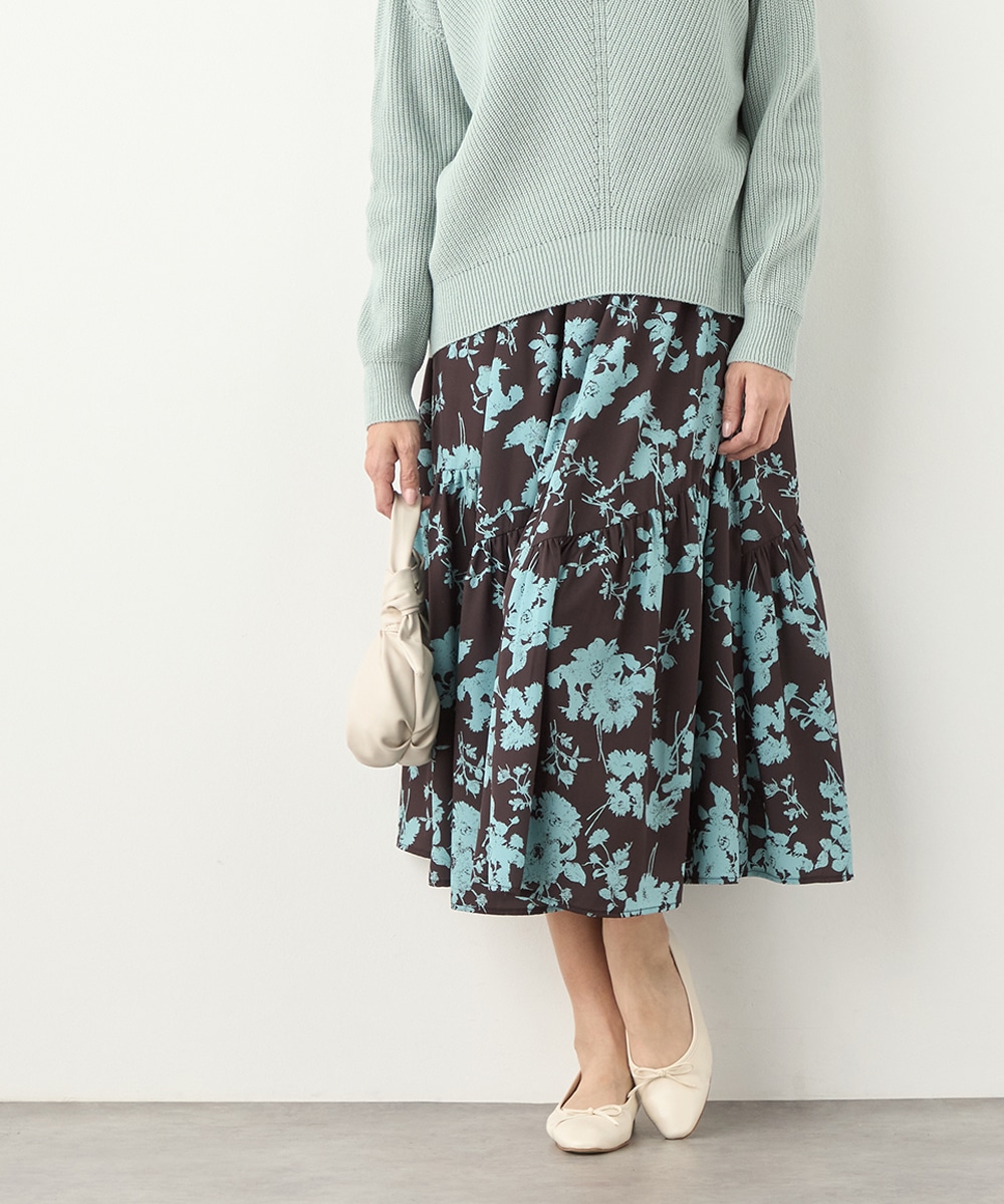 フラワーティアードスカート