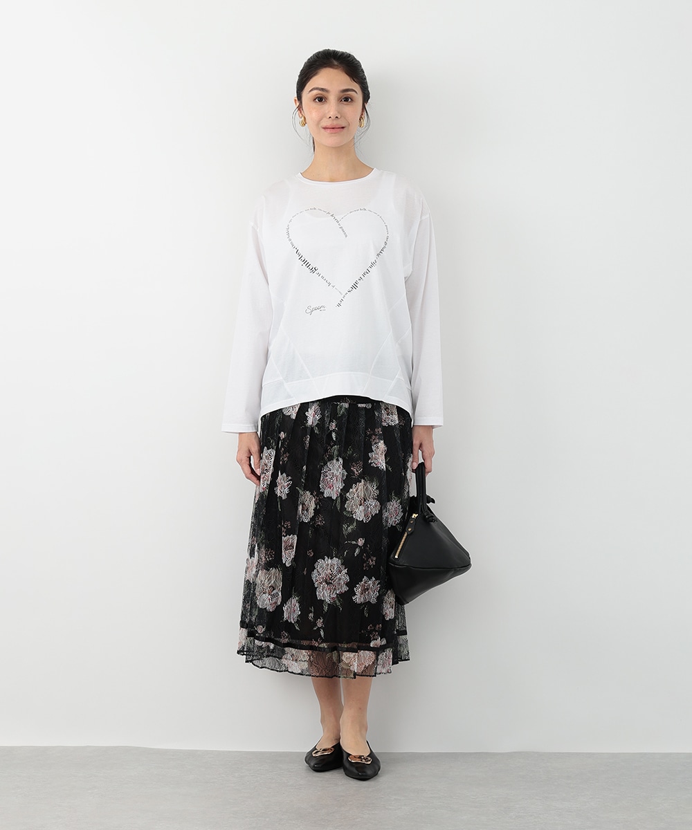 レースフラワープリーツスカート