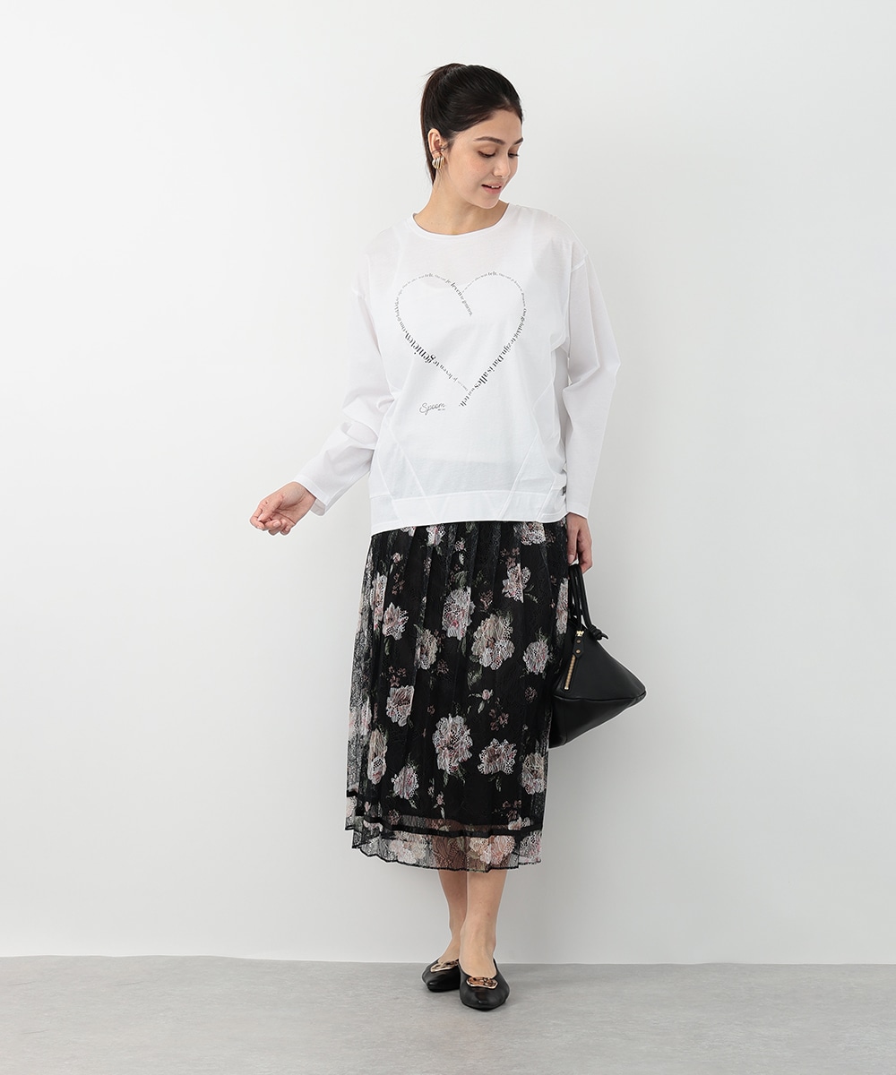 レースフラワープリーツスカート