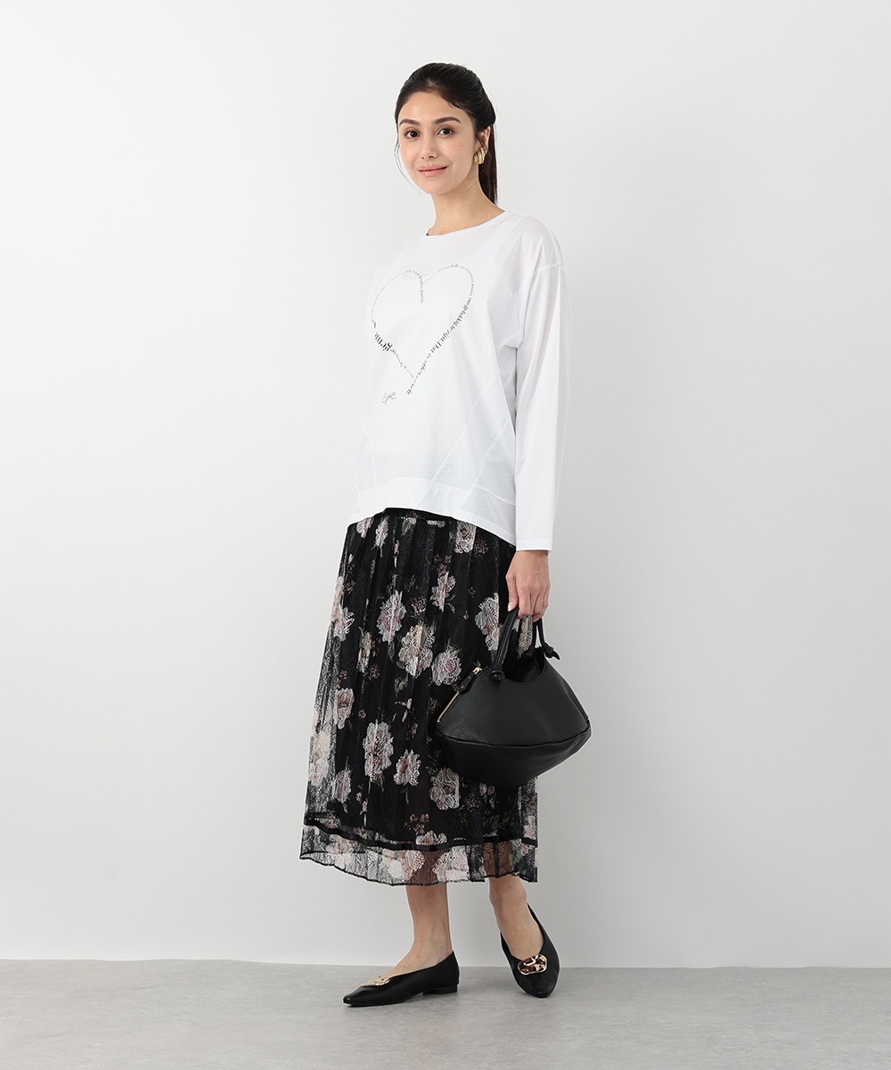 レースフラワープリーツスカート
