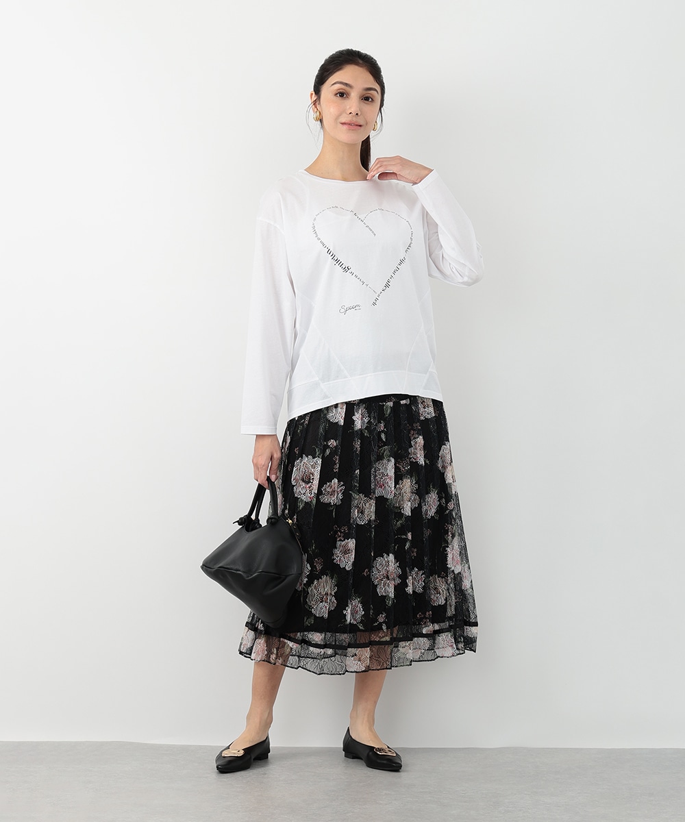 レースフラワープリーツスカート