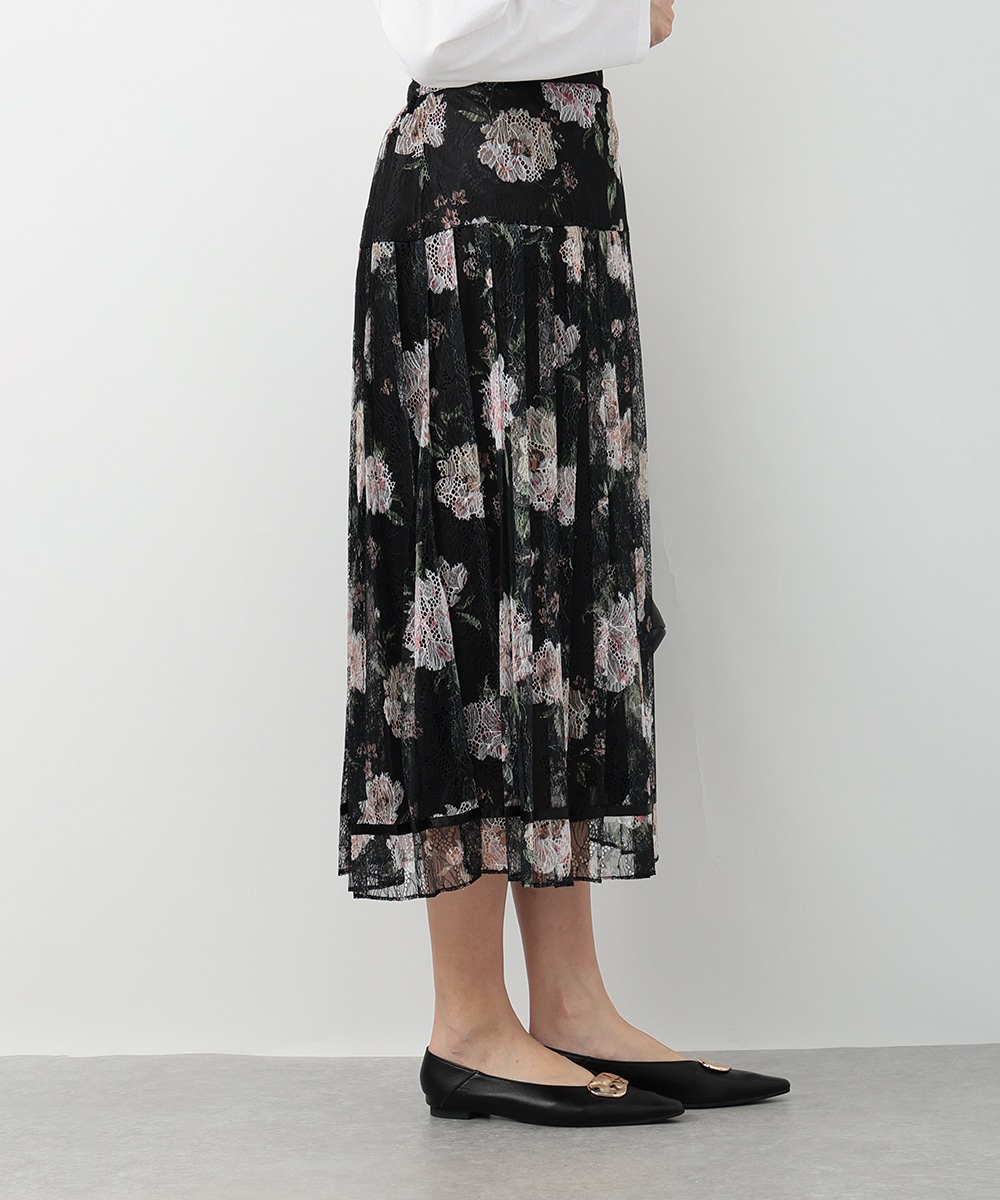 レースフラワープリーツスカート
