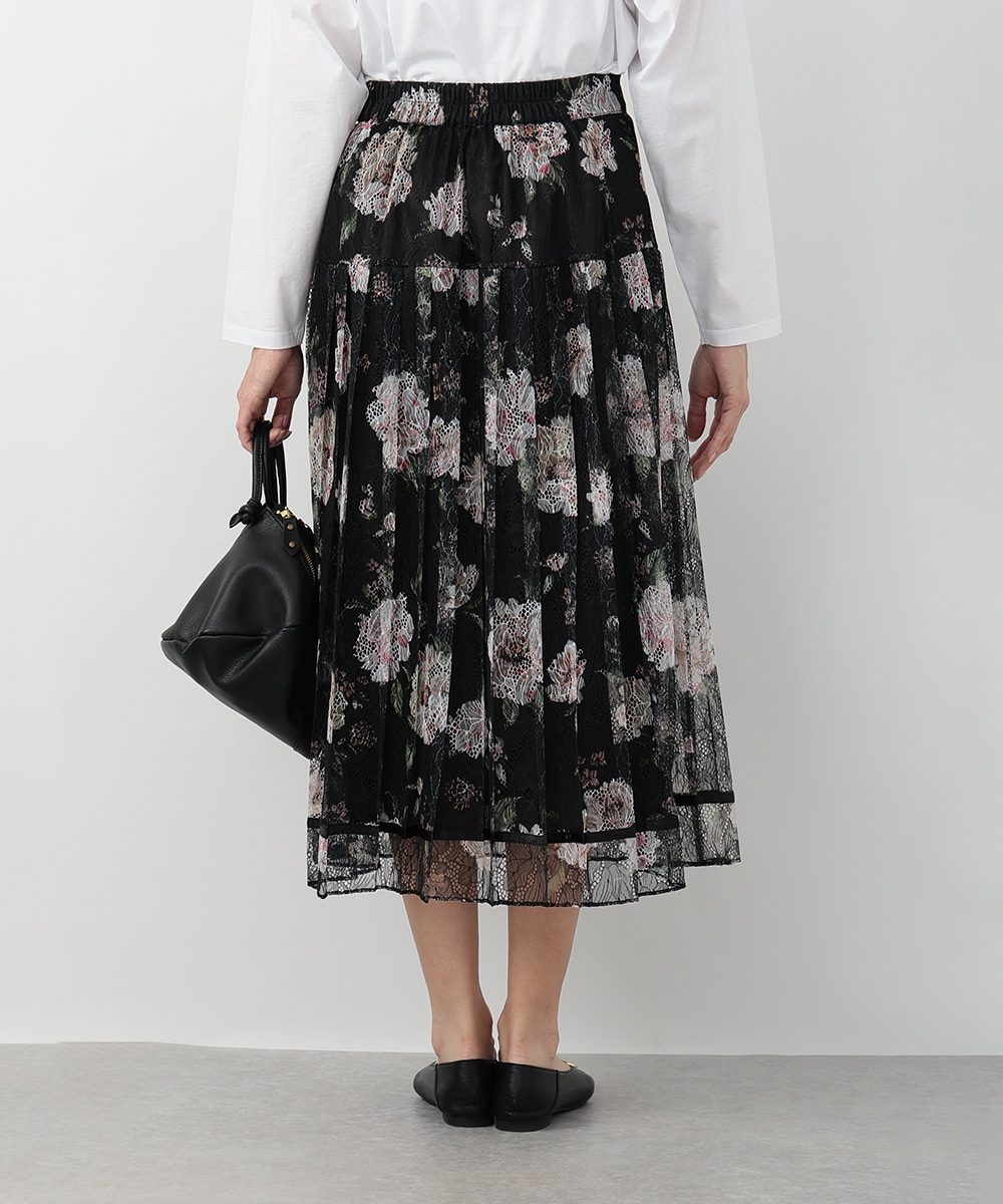 レースフラワープリーツスカート