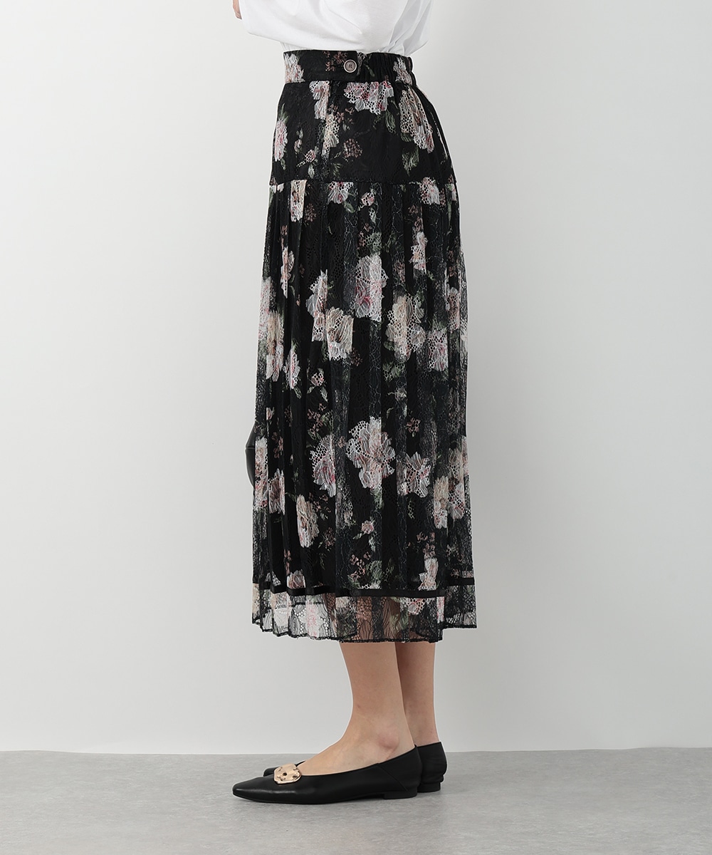 レースフラワープリーツスカート