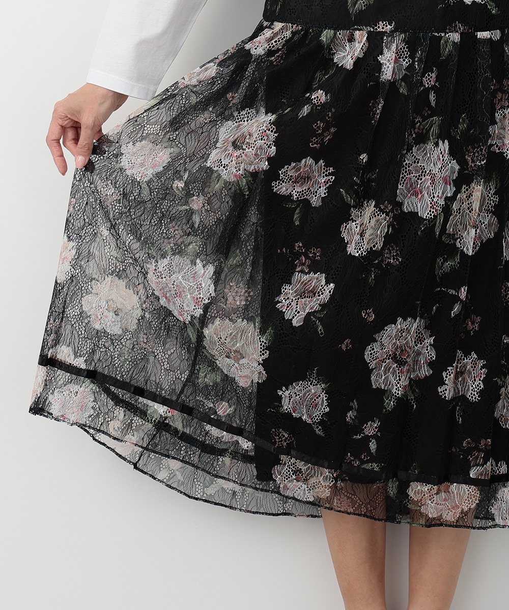 レースフラワープリーツスカート