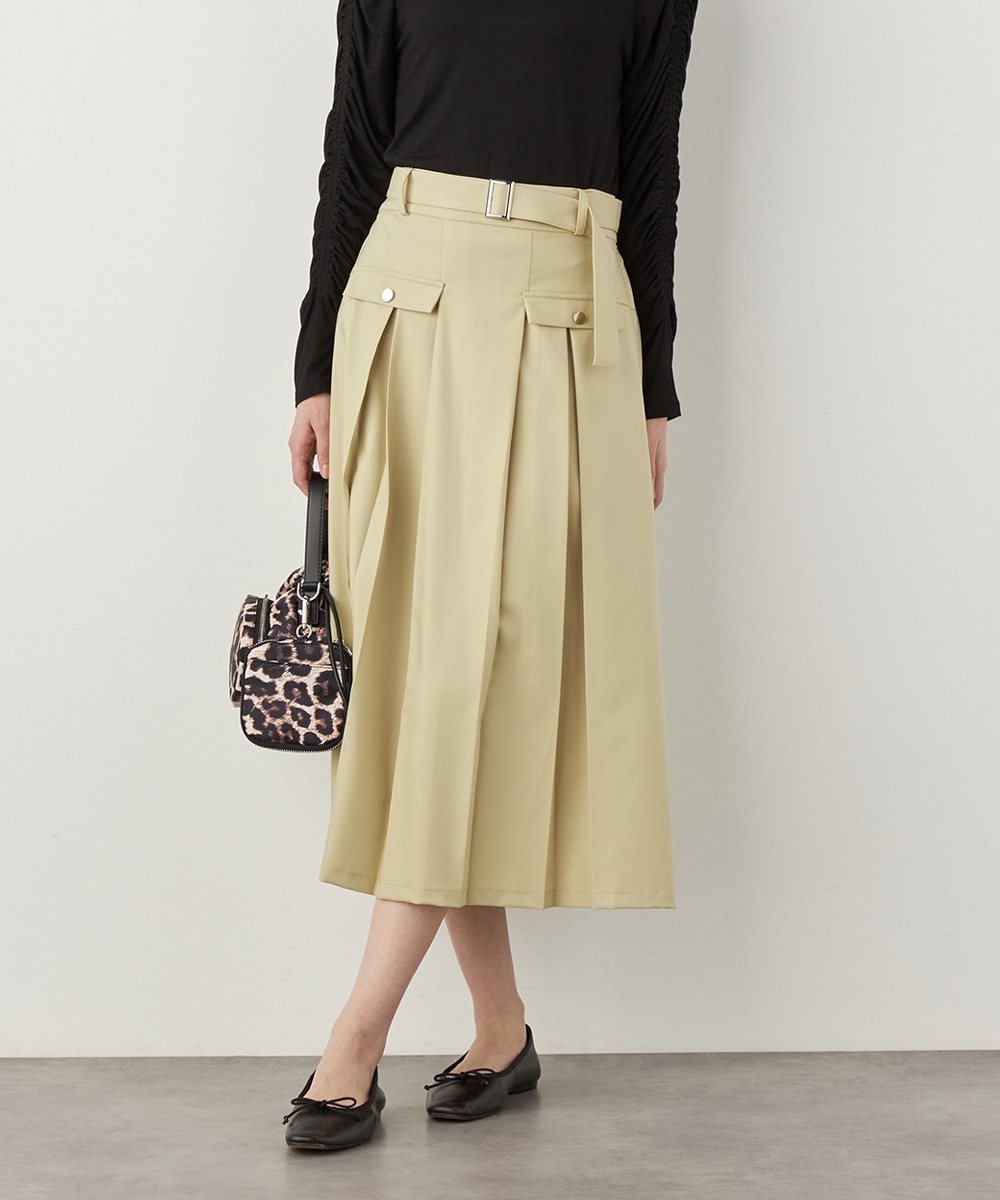 ボックスプリーツロングスカート