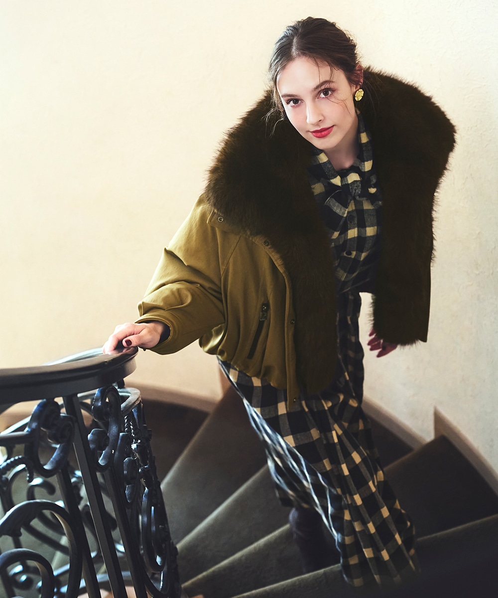 チェックフレアスカート