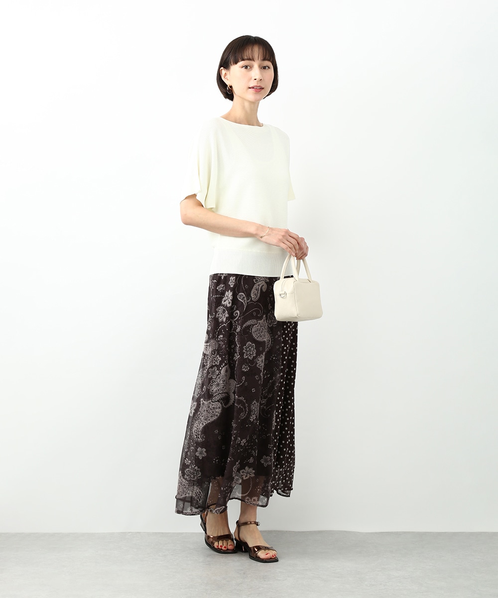 柄切り替えロングスカート