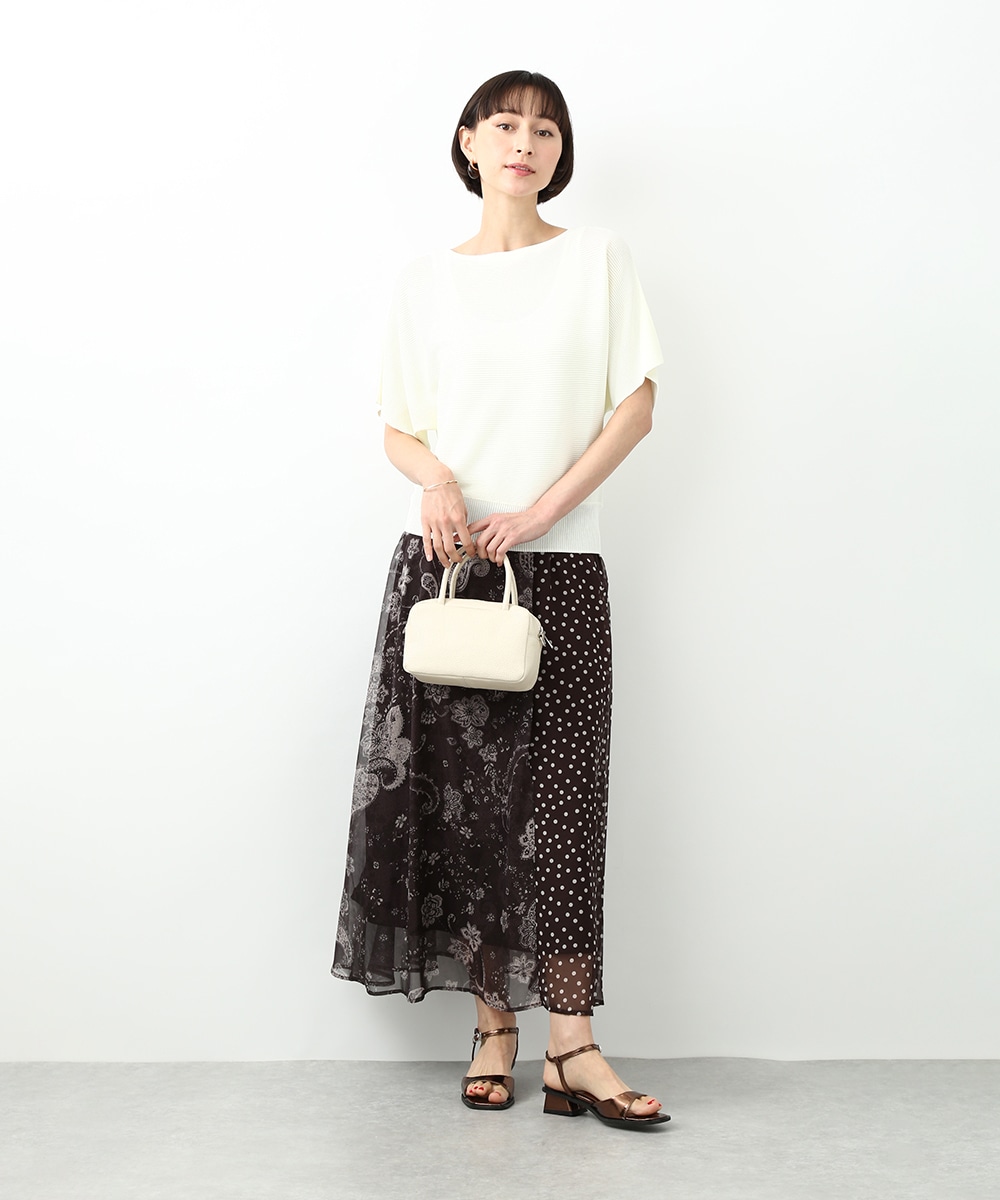 柄切り替えロングスカート