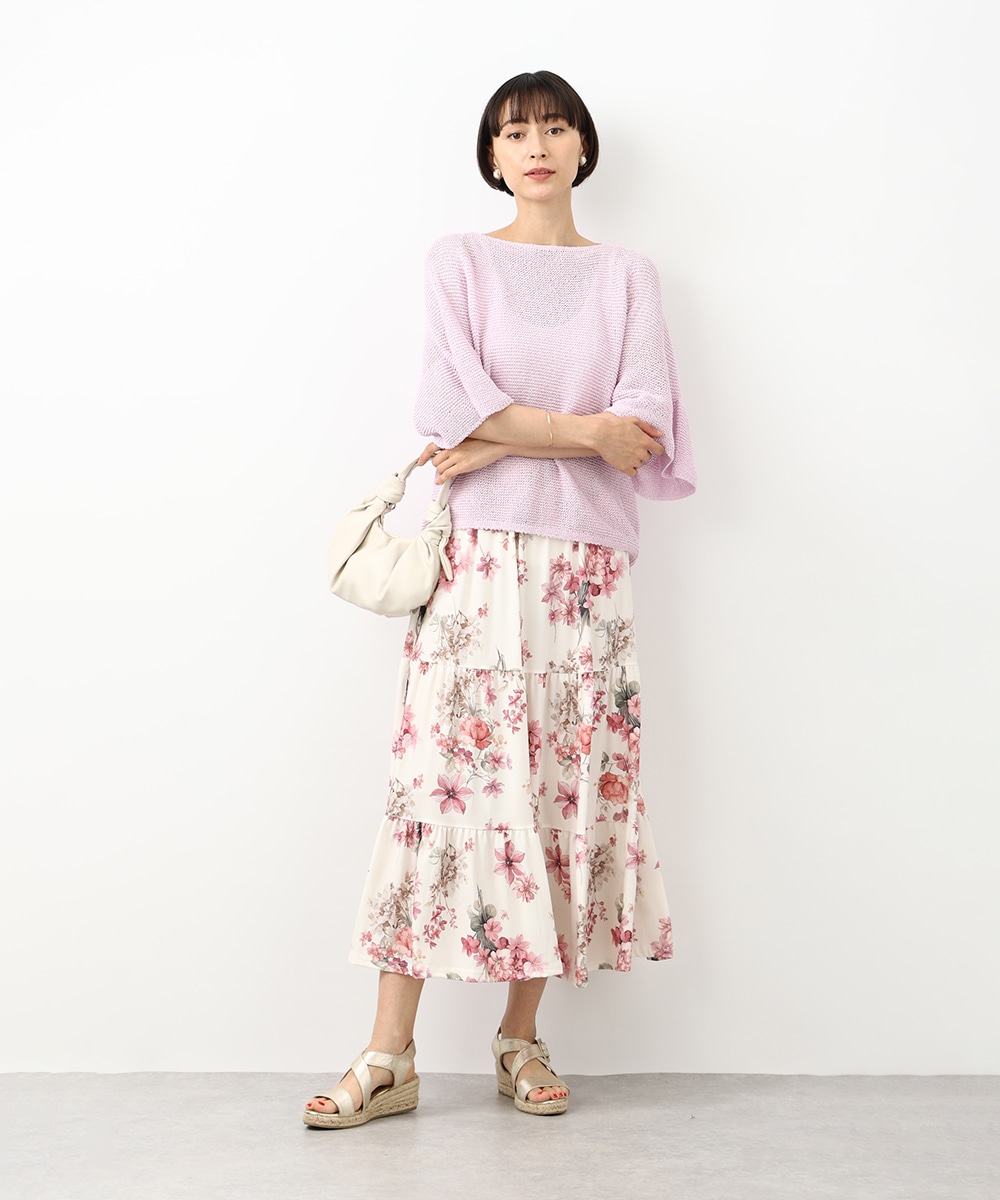 フラワーティアードスカート