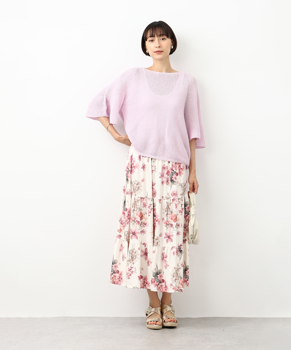 フラワーティアードスカート