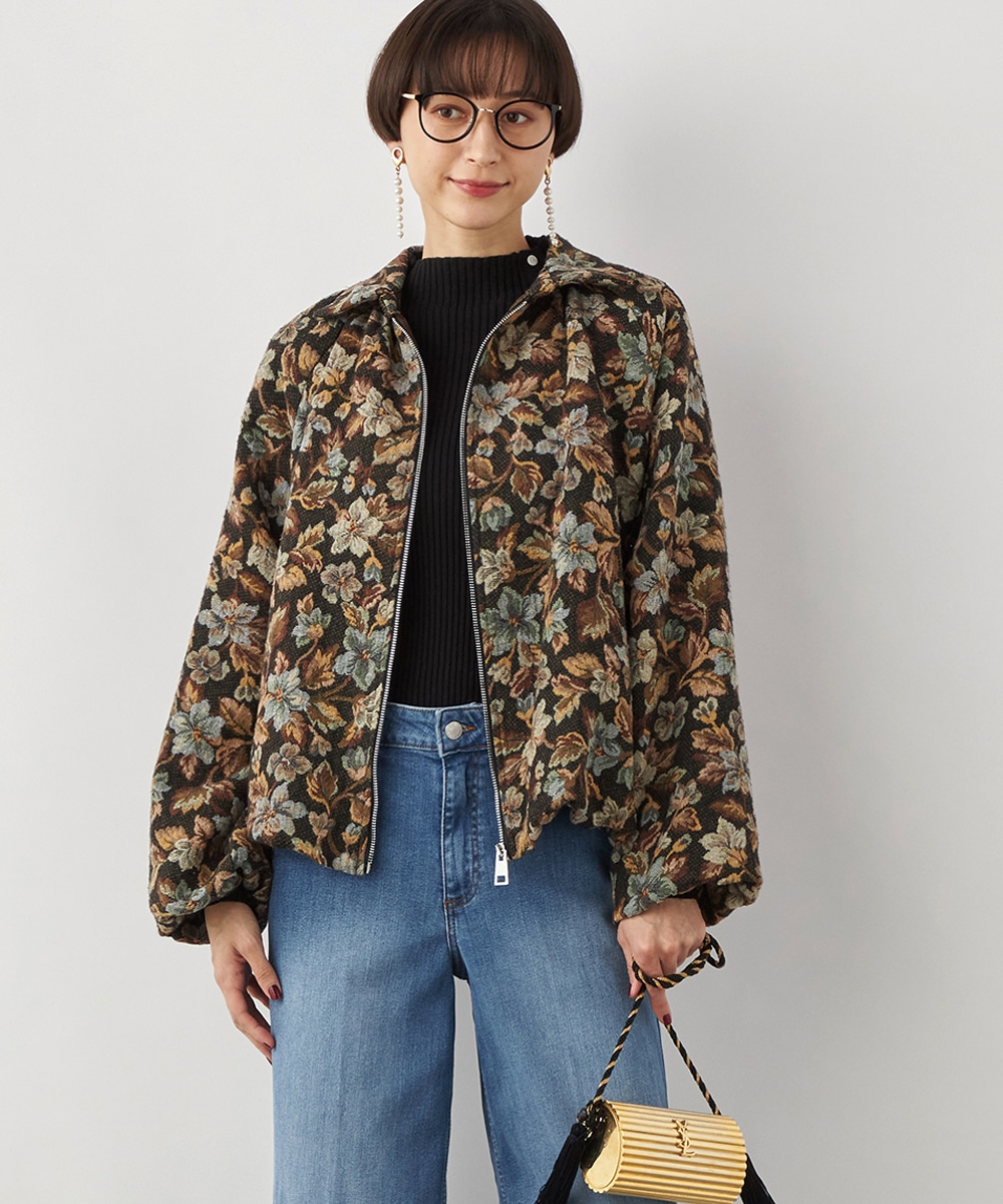フラワージャカードバルーンブルゾン