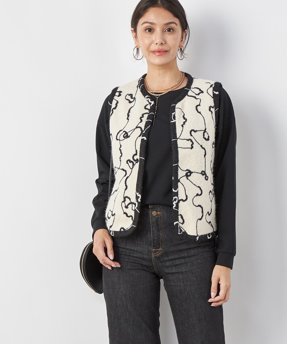  armoire capriceのバイカラーベスト