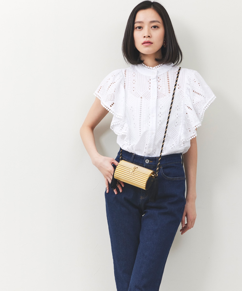  armoire capriceのフリル袖ブラウス