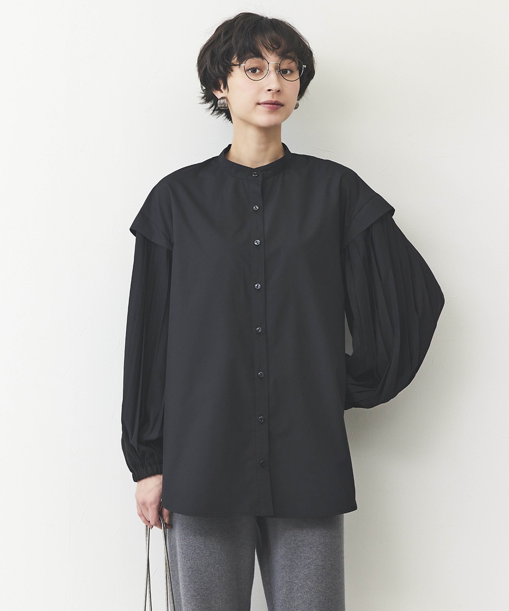 【ISSEY MIYAKE MEN】✴️日本製 光沢プリーツシャツ着丈80cm